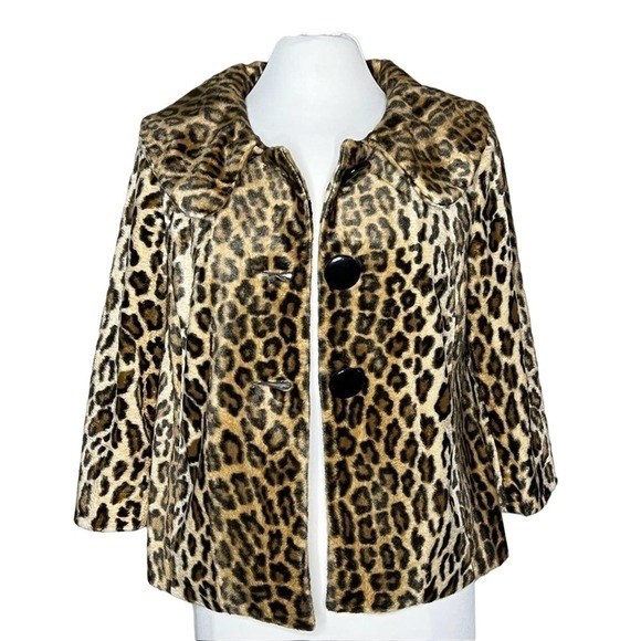 CHICO’S Soft Animal Perla 3/4 Sleeve Jacket Blazer Faux Fur Animal Print NWT - Picture 2 of 7
